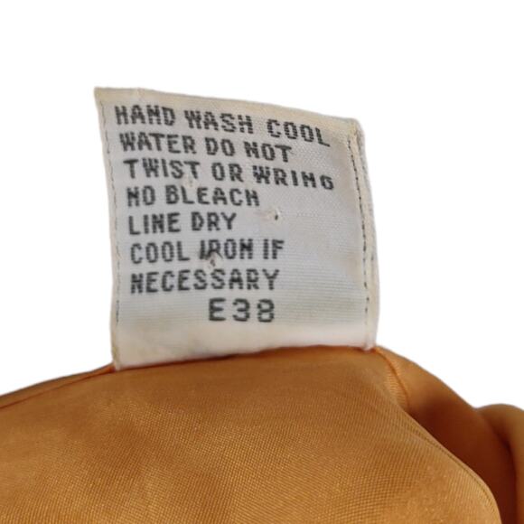 Vintage 80s Basic Issue Silk Shirt Pumpkin Orange Oversized Button Up Blouse - Picture 11 of 12